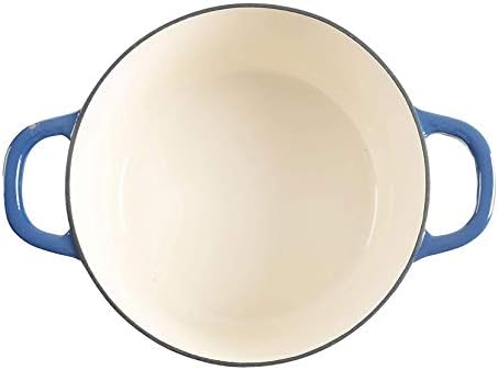 Crock-Pot Artisan 7-Quart Round Enameled Cast Iron Dutch Oven – Sapphire Blue, Durable Heavy-Duty Cookware for Slow Cooking, Baking, Roasting with Lid - Image 4