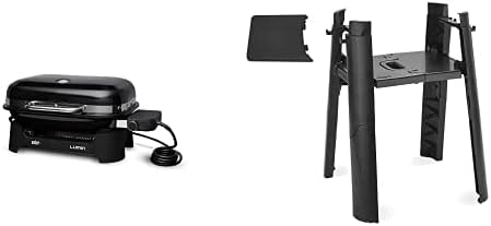 Weber Lumin Compact Electric Grill, Black, with Lumin Compact Stand by Weber