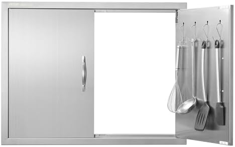 VEVOR Outdoor Kitchen Doors 31W x 24H Inch 304 Stainless Steel Double Doors by VEVOR