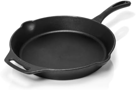 Petromax Cast Iron Fire Skillet for Kitchen or Camping, Pre-Seasoned Cookware for Campfire or Home Oven and Stove, Conducts Heat Evenly, Long Handle, 12" by Petromax