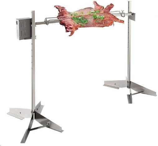 Heavy-Duty Stainless Steel Rotisserie Charcoal Grill – 132LB Capacity, Dual 50W Motors, 8-Level Adjustable Spit – Outdoor BBQ Roaster for Whole Pig, Lamb, Chicken – Easy Clean – 46" Rod – - Image 5