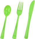 HEIPINIUYE 75 Pack Lime Green Plastic Cutlery Heavy Duty Green Plastic Knives Forks and Spoons Disposable Silverware Set for 25 Guest Camping Birthday Baby Shower Wedding Party Utensils Set by HEIPINIUYE