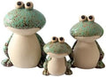 Frog Garden Decor Set of 3,Funny Cute Ceramic Frog Garden Statues Yard Decoration Outdoor Holiday Decorations,Ideal Ornament for Outside Pond Pool Patio Front Porch Backyard (Green) by KSZNZB