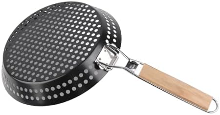 Mingzhe Non Stick Grill Skillet Pan with Wooden Handle for Outdoor Barbecue Cooking Metal 30.5cm - Image 3