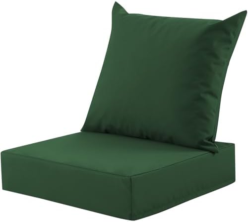 Outdoor Deep Seat Cushion Set, 24x24 Inch, Forest Green, Set of 1 by MuaMelop