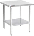DuraSteel 30x30 Stainless Steel Work Table - NSF Commercial Prep Metal Table - Outdoor Pizza Oven Stand w/Under Shelf - Kitchen Island Laundry Utility Garage Microwave Stand Large Rolling Storage Cart by DuraSteel