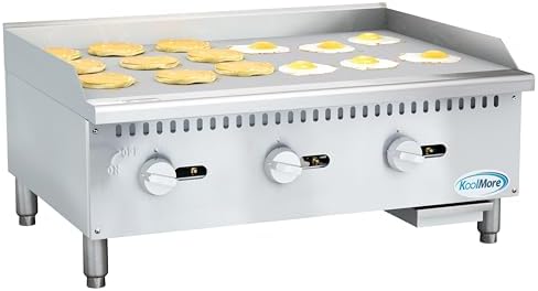 KoolMore 36 in. Natural Gas 3-Burner Griddle with 90,000 BTU in Stainless-Steel, ETL LIsted (KM-GG3-36M) - Image 2