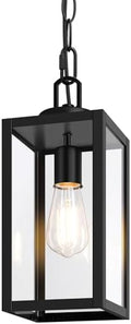 BesLowe Outdoor Pendant Light, Modern Hanging Lantern for Porch, Black by BringYourBrightFuture