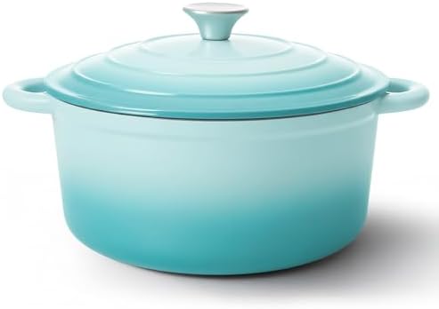 6 Quart Dutch Oven Pot with Lid, Non Stick Enameled Cast Iron Dutch Oven for Bread Baking, Heavy-Duty, Oven Safe Ceramic Cookware Up to 500°F for Baking, Braising, Stews, Roasting, Verdant by Fijinhom