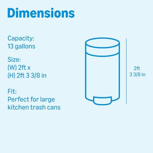 Amazon Basics Tall Kitchen Drawstring Trash Bags, Clean Scent, 13 Gallon, 45 Count, Packaging May Vary - Image 5