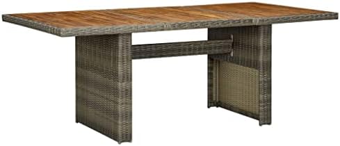 Garden Table, Outdoor Patio Dining Tables, Table for Kitchen, Backyard Deck, Farmhouse Exteriores, Furniture, Solid Acacia Wood, 79 in Long by Unknown