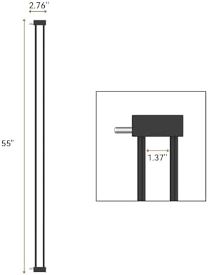 No Pawblems Gate Extension, 2.76" Width Expander for 55.0" Pet Gate, Black - Image 2