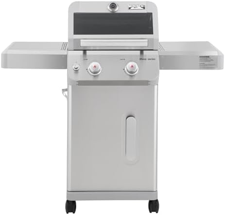 Monument Grills 2-Burner Stainless Steel Liquid Propane Gas Grill, Two Foldable Shelves Patio Garden Barbecue Grill with Clearview® Lid, Knob Control, Mesa200S with BBQ Cover - Image 3