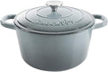 Crock Pot Artisan 5-Quart Round Enameled Cast Iron Dutch Oven – Slate Gray, Heavy-Duty Cookware for Slow Cooking, Roasting, Baking with Lid by Crock-PotBrand