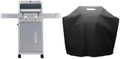 Monument Grills 2-Burner Stainless Steel Liquid Propane Gas Grill, Two Foldable Shelves Patio Garden Barbecue Grill with Clearview® Lid, Knob Control, Mesa200S with BBQ Cover by MonumentGrills
