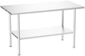 Atelicf NSF Stainless Steel Prep Table 30X60 inch, Rounded Flat Top by Atelicf