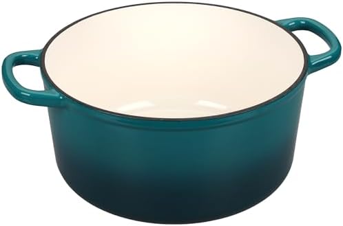 EDGING CASTING Enameled Cast Iron Dutch Oven with Sourdough Bread Baking Kit, Bread Dutch Oven with Lid, Includes Proofing Basket & Baking Tools, 5qt, Darkcyan - Image 6
