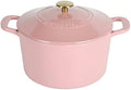 MARTHA STEWART Gatwick 7-Quart Enamel Cast Iron Dutch Oven Pot with Lid – Pink – Heavy-Duty Dutch Oven for Slow Cooking, Braising & Baking by MarthaStewart