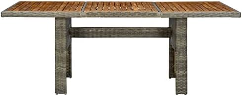 Garden Table, Outdoor Patio Dining Tables, Table for Kitchen, Backyard Deck, Farmhouse Exteriores, Furniture, Solid Acacia Wood, 79 in Long - Image 3