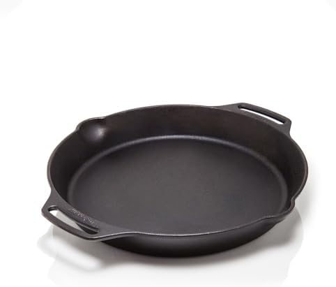 Petromax Cast Iron Fire Skillet for Kitchen or Camping, Pre-Seasoned Cookware for Campfire or Home Oven and Stove, Conducts Heat Evenly, Side Handles, 14" by Petromax