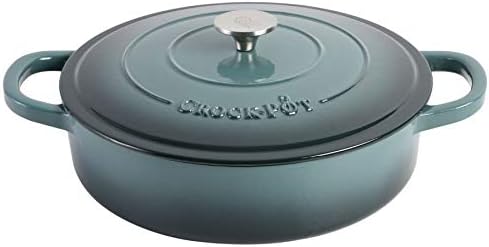 Crock-Pot Crock Pot Artisan Enameled Cast Iron Braiser W/Lid, 5 Quart, Slate Gray (Pack of 2) - Image 2