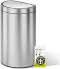EKO Mirage Semi-Round Motion Sensor Trash Can or Recycling Bin, 47 Liter / 12.4 Gallon Automatic Large Kitchen Trash Can with Deodorizer Compartment, Removable Lid and Bucket, Matte Stainless Steel by Unknown