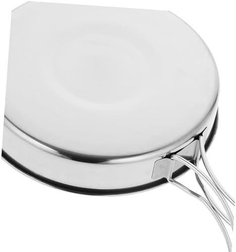 Frying Pan Lid Portable with Folding Handle Stainless Steel - Image 4