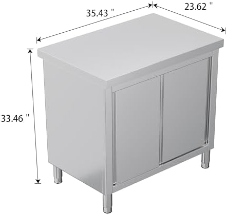 SPECRAFT 36x23x33 Inch Stainless Steel Prep Table Cabinet - Image 3