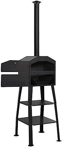 Outdoor Pizza Oven Charcoal Fired with 2 Fireclay Stones, Portable Garden Pizza Maker for Bread Cakes and Pies, Steel Wood Fired Outdoor Cooking Oven with Thermometer and Removable Ash Tray - Image 2
