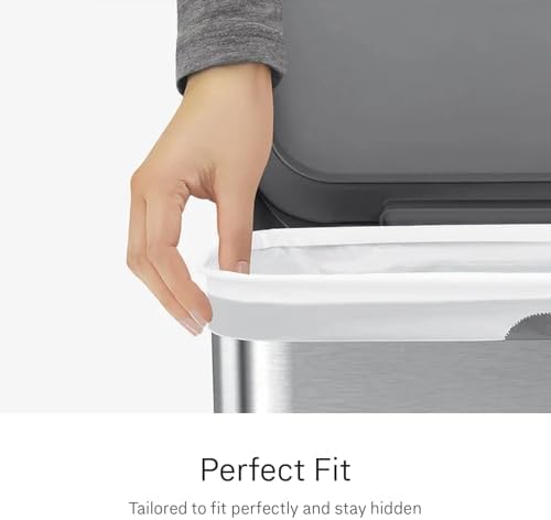 simplehuman Code X 100 Count Custom Fit Liners, Heavy-Duty Commercial Drawstring Trash Bags, One-by-One Mess-Free Dispense, Extra Thick & Double Seamed, 50% PCR Plastic, 80 Liter / 21 Gallon, White - Image 2