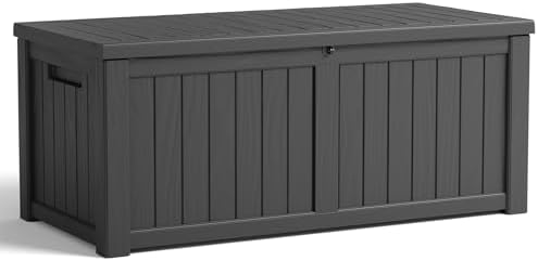 DRATO 150 Gallon Deck Boxes Outdoor Waterproof, Lockable Large Storage Box by DRATOprovidesawarmandcozy