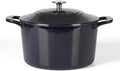 Martha Stewart Gatwick 7 QT Enamel Cast Iron Dutch Oven – Navy Blue, Heavy-Duty Durable Dutch Oven for Slow Cooking, Braising, and Baking by MarthaStewart