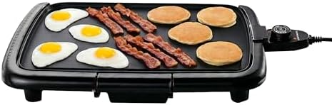 OVENTE Electric Griddle with 16 x 10 Inch Non-Stick Plate, Black GD1610B by OVENTE