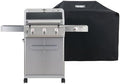Monument Grills Mesa Series, Outdoor Barbecue Stainless Steel 3 Burner Propane Gas Grill, 48,000 BTU Patio Garden Grill with Side Burner and Knob Controls, Mesa305 with BBQ Cover by MonumentGrills