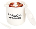 SOLIGT Ceramic Bacon Cooker for Microwave Oven - Splatter-Proof Design Microwave Bacon Cooker with Lid and Bonus Tongs - Easy Faster Bacon Maker for Yummy Crispy Bacon by SOLIGT