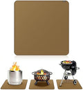 FLASLD Heavy-Duty Under Grill Mat 42inch Square Fire Pit Mat,3 Layers Fireproof Waterproof Grill Pads Protect for Deck,Patio,Outdoor Charcoal,Smokers,Wood Floor,Indoor Brown Fireplace Reusable by FLASLD