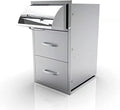 Stainless Steel Outdoor Kitchen BBQ Island Drawers - Flush Mount Triple Access, 17Wx30Hx21D Inch by RIGMEC