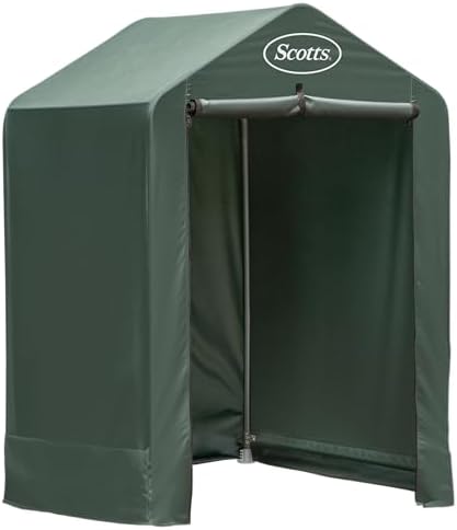 Scotts 4x4x6 FT Pop-Up Outdoor Storage Shed, Portable Water-Resistant Deck & Garden Tent Shelter for Tools, Equipment & Lawn Gear by Unknown