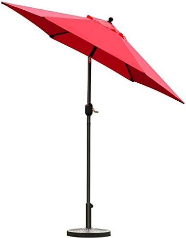 Sunnyglade 7.5' Patio Umbrella Outdoor Table Umbrella Tilt Crank Red - Image 2
