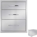 Outdoor Kitchen Drawers Stainless Steel, Flush Mount BBQ Island Built-in Drawer Weatherproof for Outdoor Kitchen Island and Grill Station (16"W21"H23"D) by SturdyDurableandConvinient