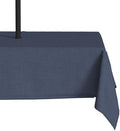 LVTXIII Outdoor Tablecloth with Umbrella Hole and Zipper, 60 x 84 Inch Water-Repellent Patio Table Cloth, Rectangle Table Covers for Backyard Garden, Navy Textured by LVTXIII