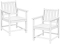 Patio Dining Chair Set of 2, HDPE Outdoor Dining Chair, Ergonomic HDPE Dining Chairs with Deep Seating, All Weather Outdoor Chairs Furniture for Backyard, Deck, Garden, Poolside, Pearl by SeeHill