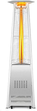 Tangkula Patio Propane Heater, 42,000 BTU Pyramid Outdoor Heater with Tip-Over and Flameout Protection, Quartz Glass Tube, Wheels by TANGKULA