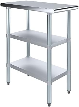 18" x 24" Stainless Steel Work Table with 2 Adjustable Undershelves NSF by ExpressKitchQuip