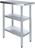 18" x 24" Stainless Steel Work Table with 2 Adjustable Undershelves NSF by ExpressKitchQuip