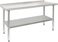 HARDURA Stainless Steel Prep & Work Table 24 x 60 Inches Backsplash by HARDURA