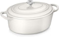 TeamFar 7QT Oval Dutch Oven, Enameled Cast Iron Dutch Oven Pot with Lid by TeamFar