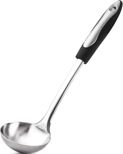 Zulay Kitchen Premium Soup Ladle - 12" Stainless Steel with Non-Slip Silicone Handle by ZulayKitchen
