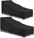 Arcedo Outdoor Lounge Chair Covers 2 Pack, 76" x 32" x 32" H, Black by ARCEDO