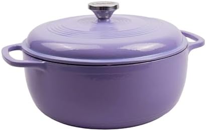 Lodge Essential Enamel Cast Iron Dutch Oven, 6 Quart, Lilac by Lodge